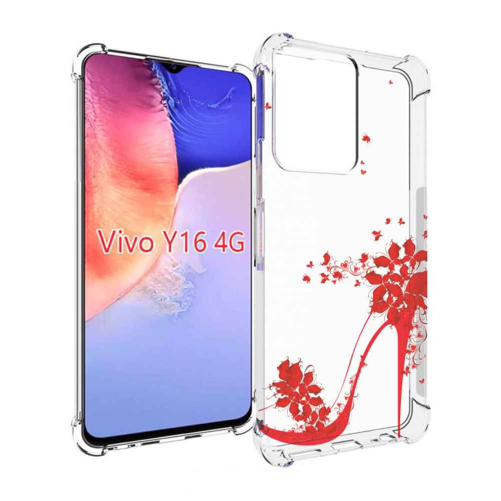 

Чехол MyPads каблук-в-цветах для Vivo Y16 4G/ Vivo Y02S, Прозрачный, Tocco