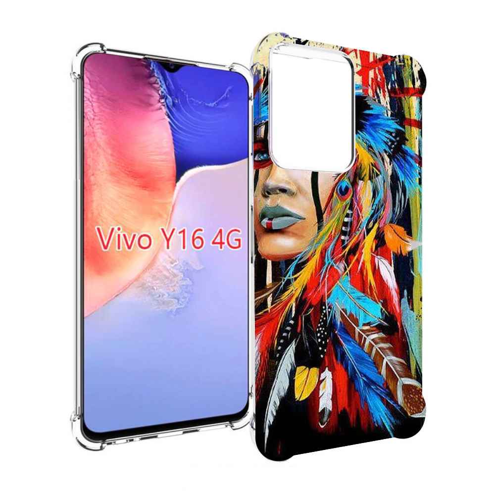 

Чехол MyPads индеец расписной для Vivo Y16 4G/ Vivo Y02S, Прозрачный, Tocco