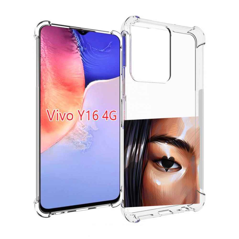 

Чехол MyPads зрачок-сердце женский для Vivo Y16 4G/ Vivo Y02S, Прозрачный, Tocco