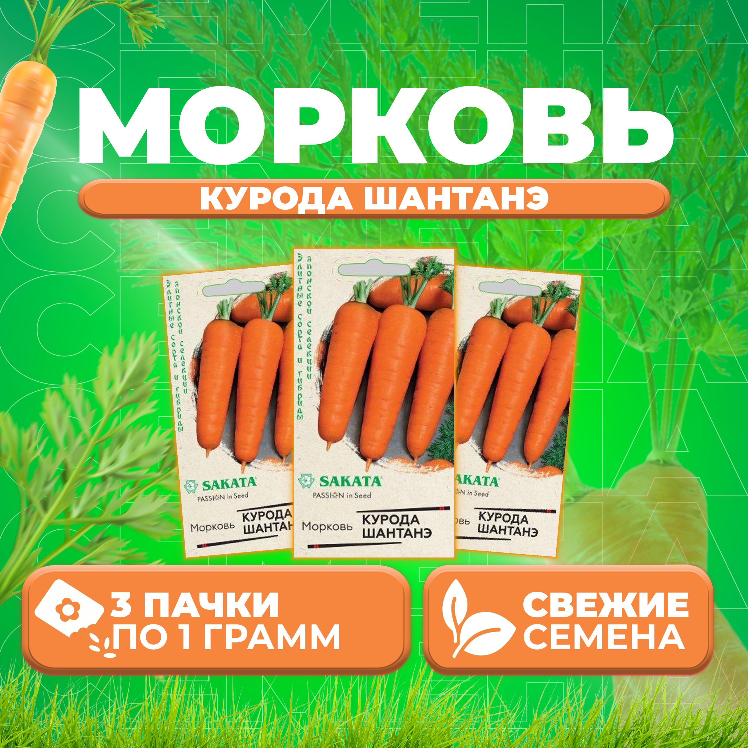 

Семена морковь Курода Шантанэ Гавриш 1910939-3 3 уп.