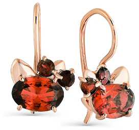 

Серьги женские из золота Magic Stones 09-1-050-0300-010, гранат, 09-1-050-0300-010