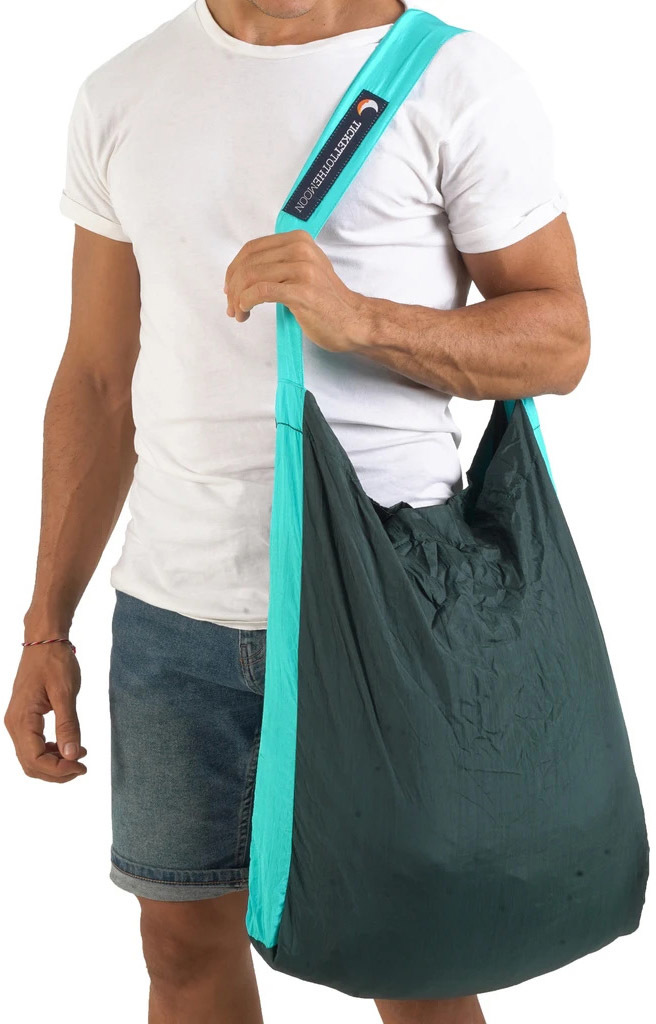

Сумка складная Ticket to the Moon Eco Bag Large (30л.) Dark Green/Turquoise, Синий