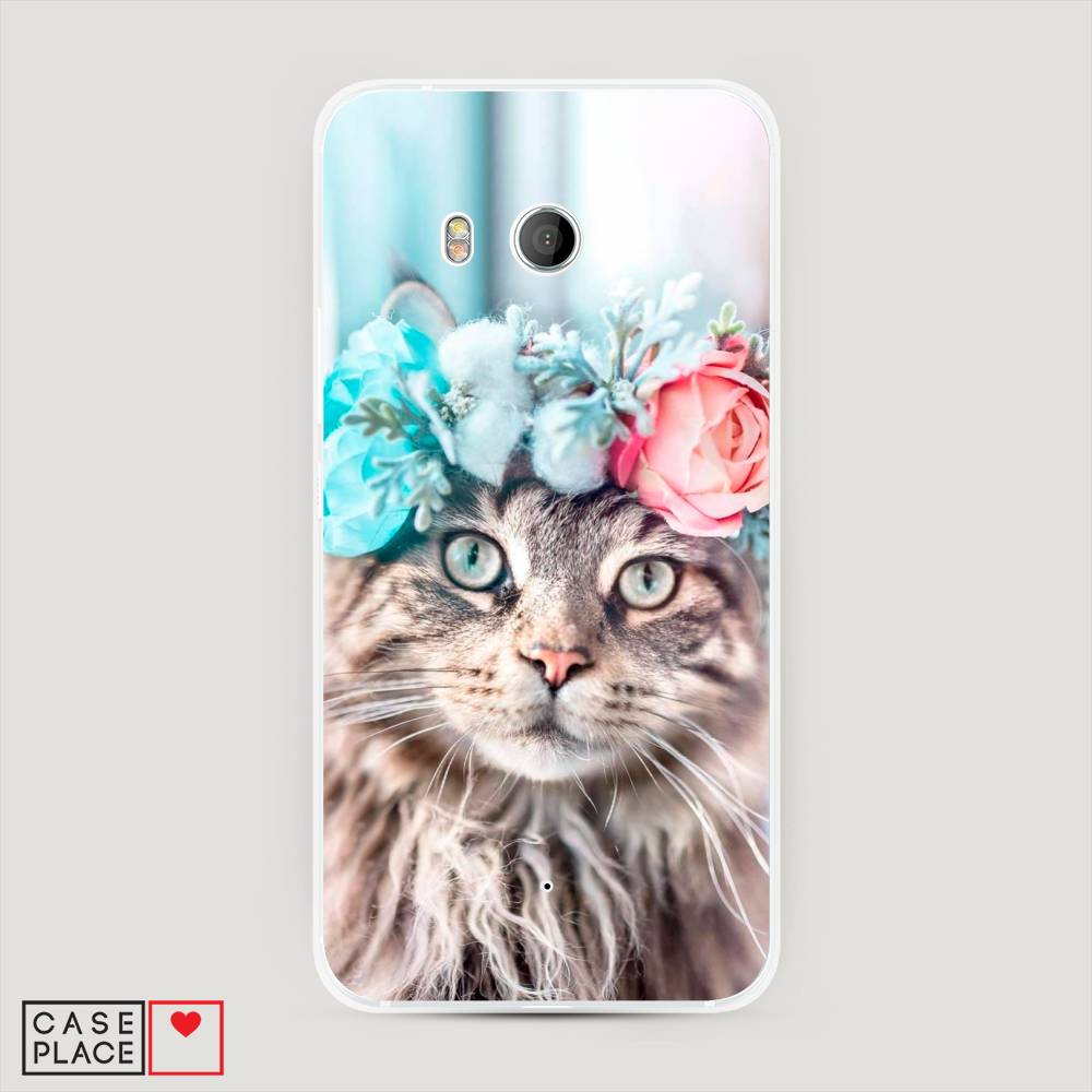 

Чехол Awog "Кот в венке" для HTC U11, 101540-1