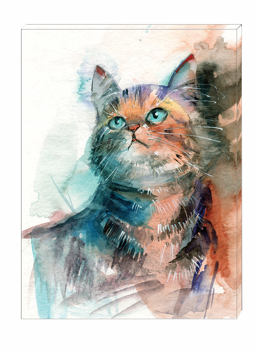 

Картина на холсте Кошка акварелью