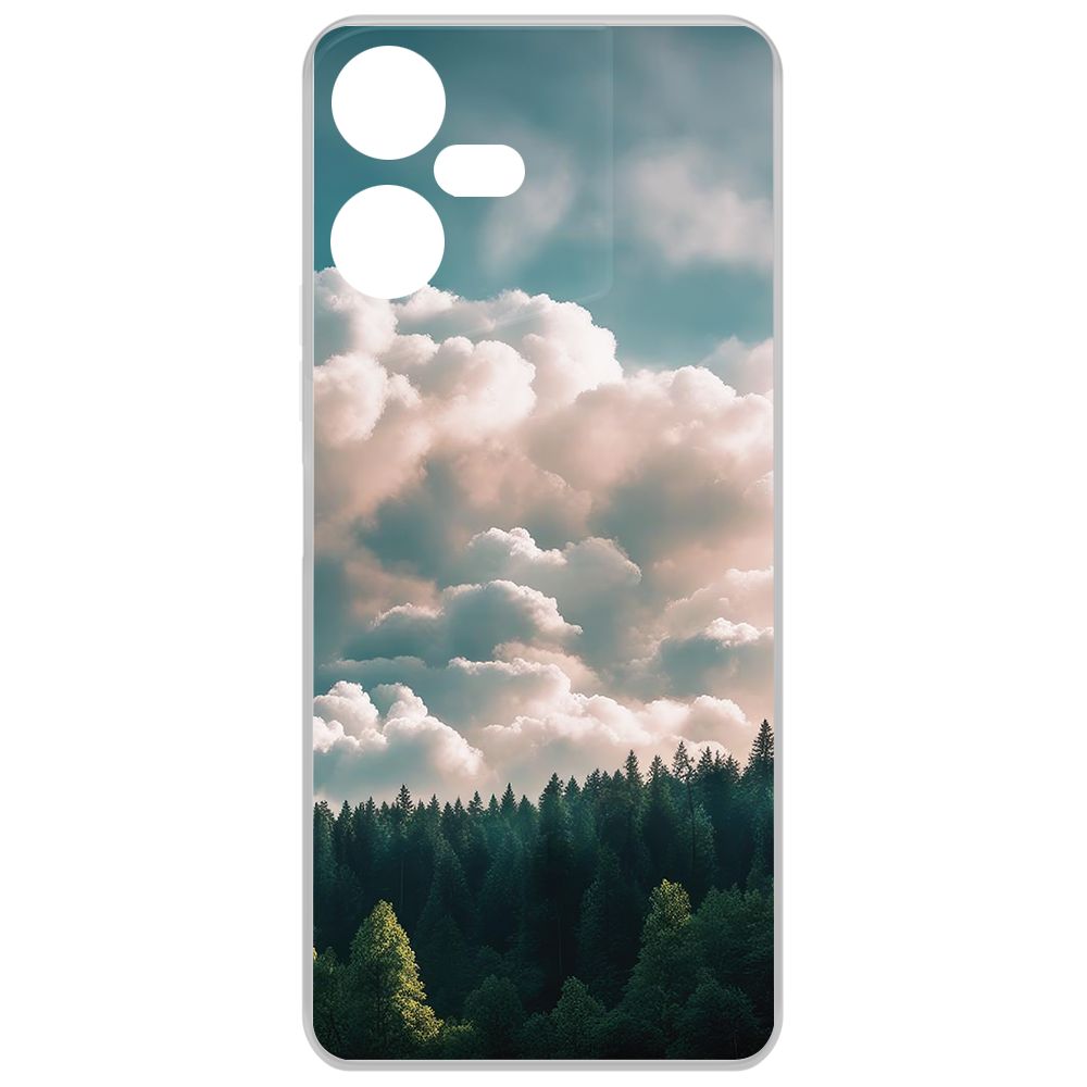 

Чехол-накладка Krutoff Clear Case Облачно для Tecno Pova Neo 3, Прозрачный