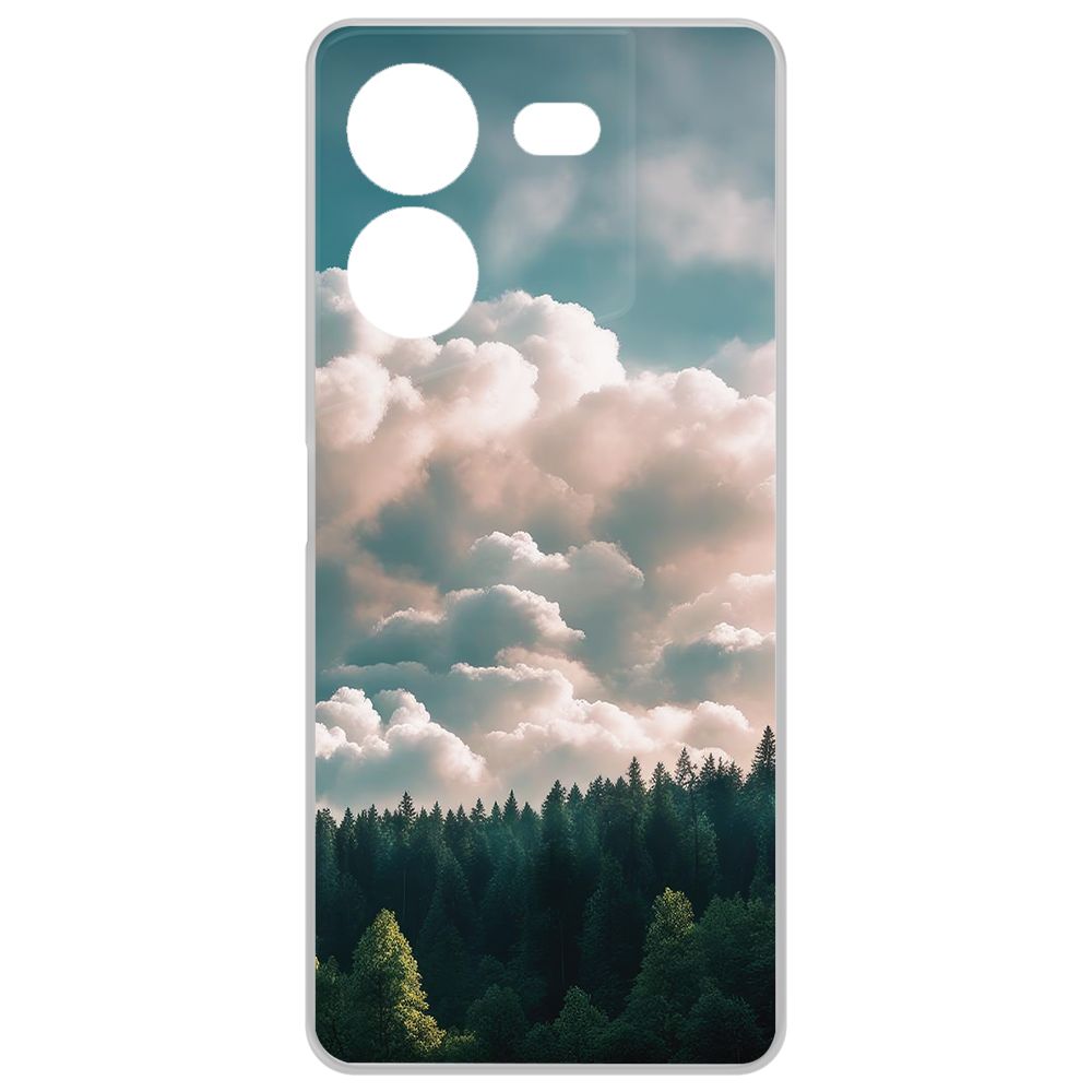

Чехол-накладка Krutoff Clear Case Облачно для Tecno Pova 5, Прозрачный
