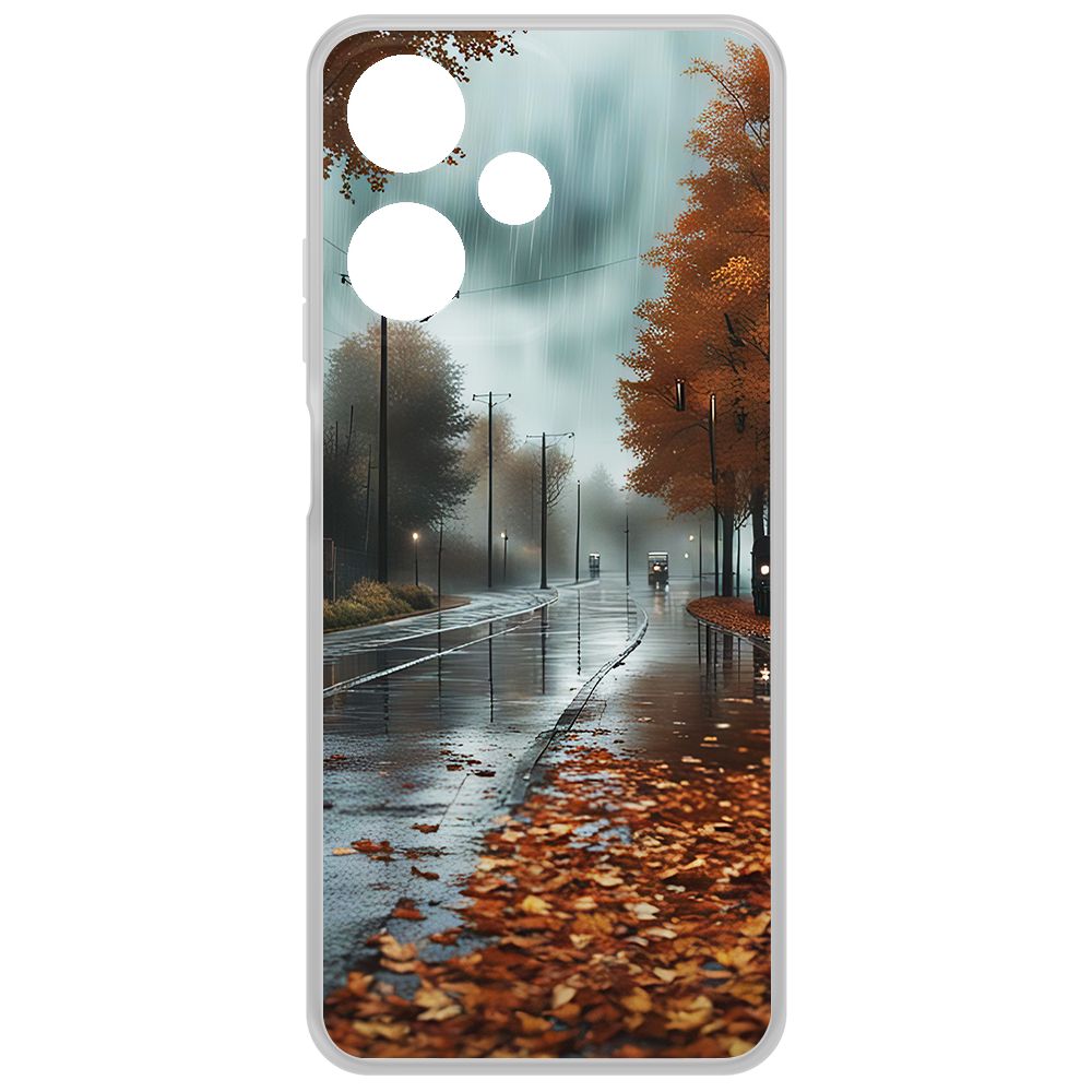 

Чехол-накладка Krutoff Clear Case Осенний дождь для Infinix Hot 30 Play, Прозрачный
