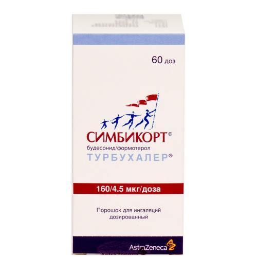 

Симбикорт турбухалер порошок для ингаляций дозированный 0,16мг + 0,0045мг/доза 60доз