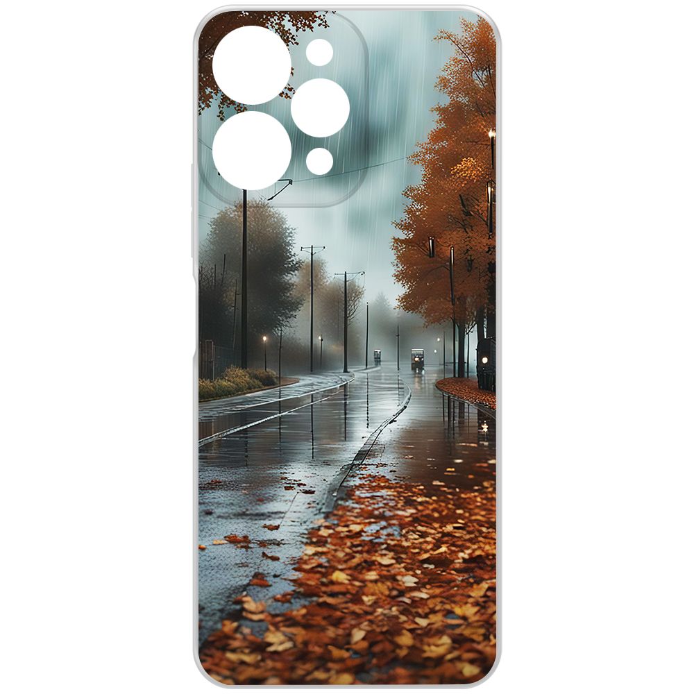 

Чехол-накладка Krutoff Clear Case Осенний дождь для Xiaomi Redmi 12, Прозрачный