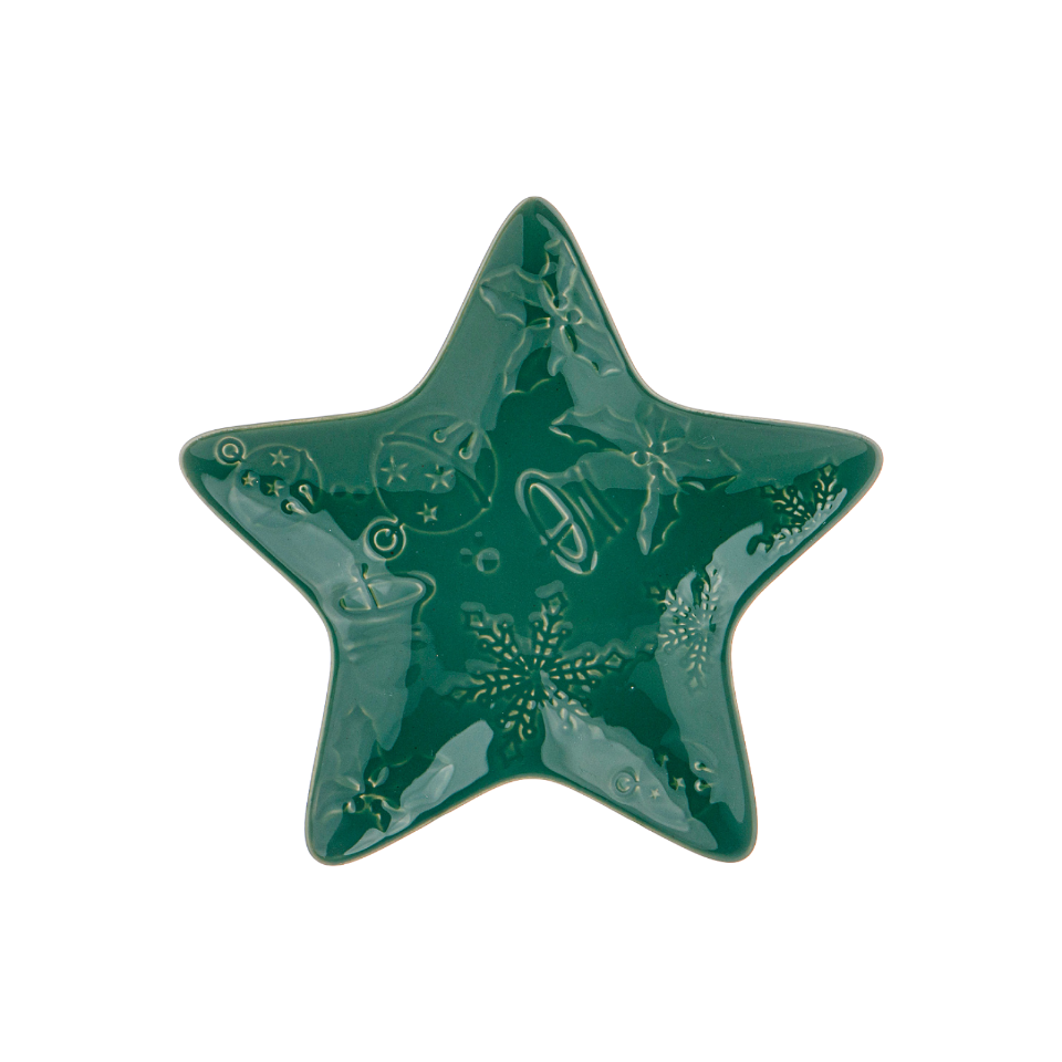 фото Тарелка-звезда lefard "celebration" 18 см зеленая