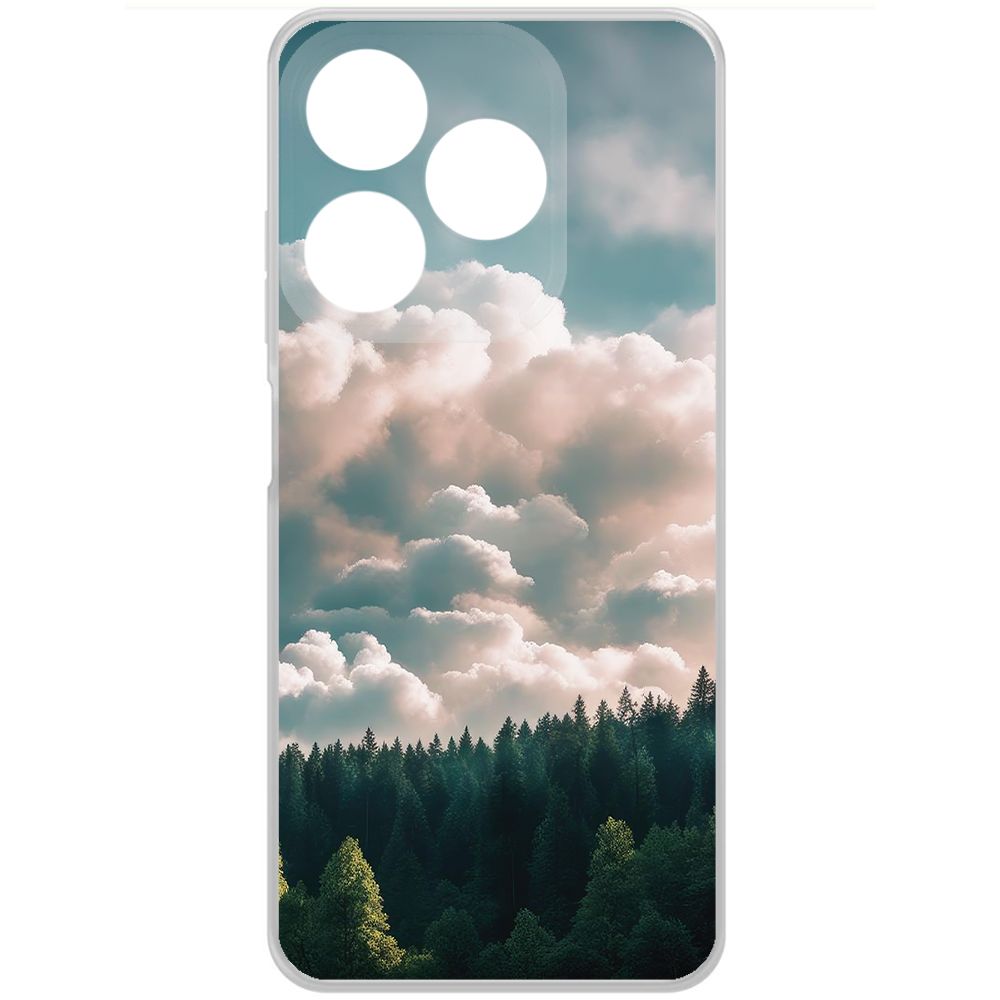 

Чехол-накладка Krutoff Clear Case Облачно для Tecno Spark 10C, Прозрачный