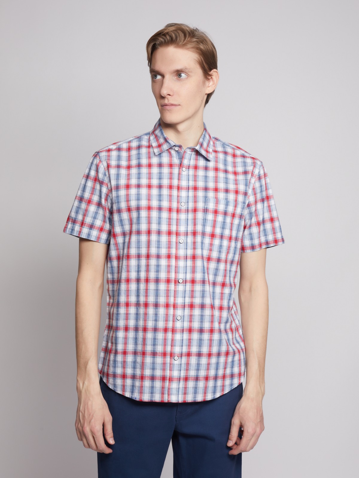 

Рубашка мужская Zolla 01224224R043 красная 2XL, 01224224R043