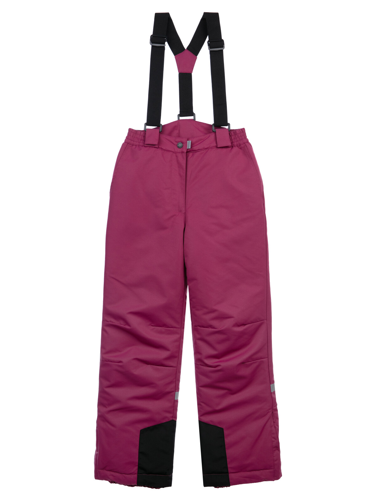 Брюки текстильные с полиуретановым покрытием для девочек PlayToday, бордовый, 152