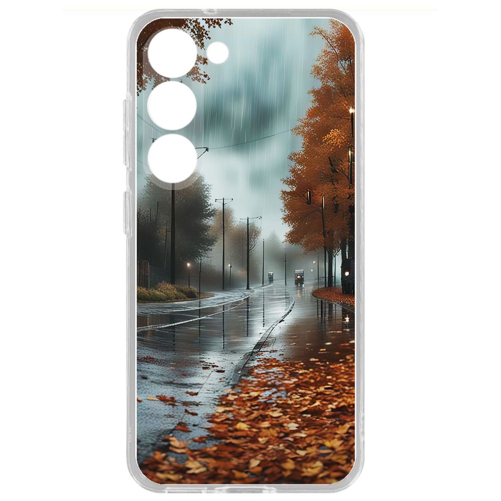 

Чехол-накладка Krutoff Clear Case Осенний дождь для Samsung Galaxy S23+, Прозрачный