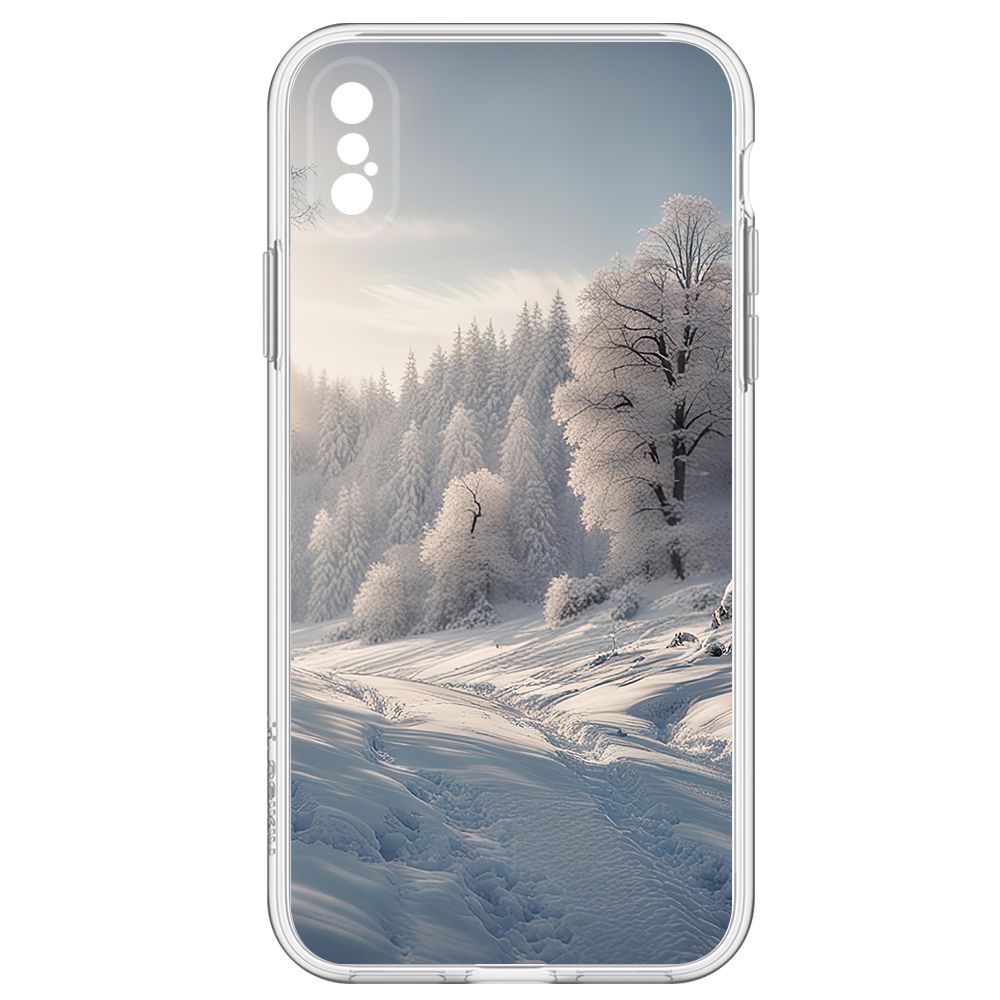 Чехол-накладка Krutoff Clear Case Снег для iPhone XS