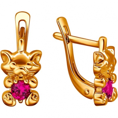 

Серьги из красного золота с рубином Эстет 01С2111666-1, 01С2111666-1