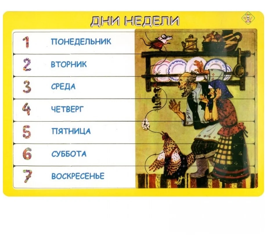 

Методики Зайцева Дни недели Курочка ряба