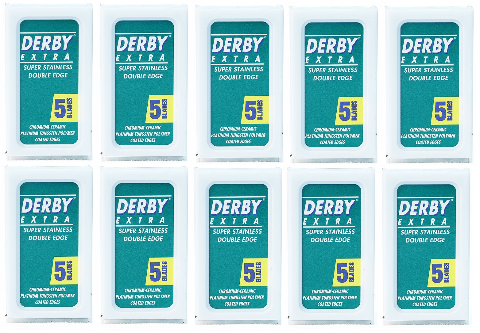 

Сменные лезвия для бритья 10 контейнеров по 5 лезвий Derby Extra Double Edge Razor Blade