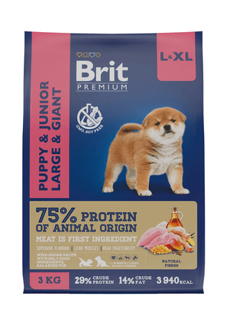 Сухой корм для щенков Brit Premium dog puppy & junior large & giant, с курицей, 3 кг