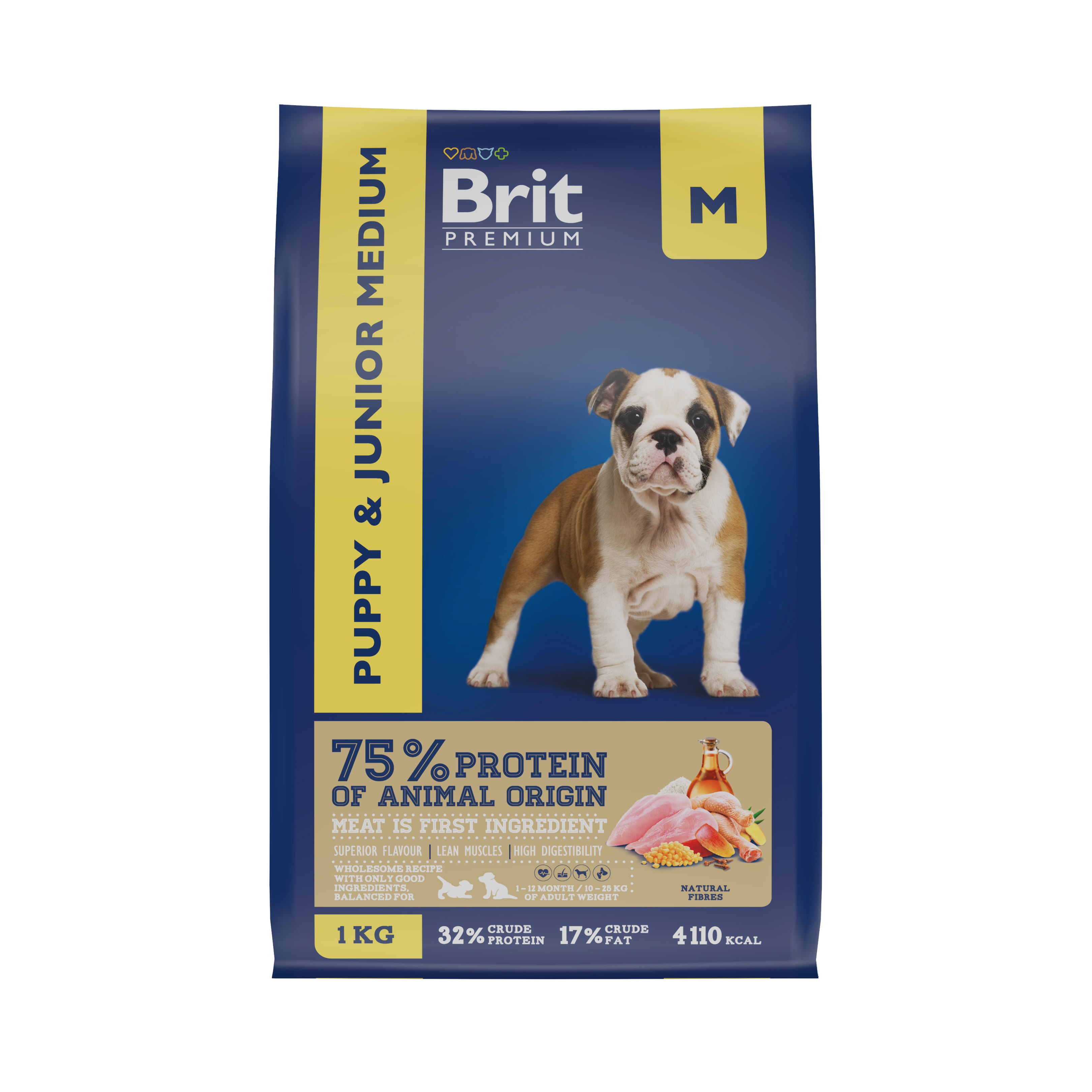 Сухой корм для щенков Brit Premium Dog Puppy and Junior Medium, 1 кг