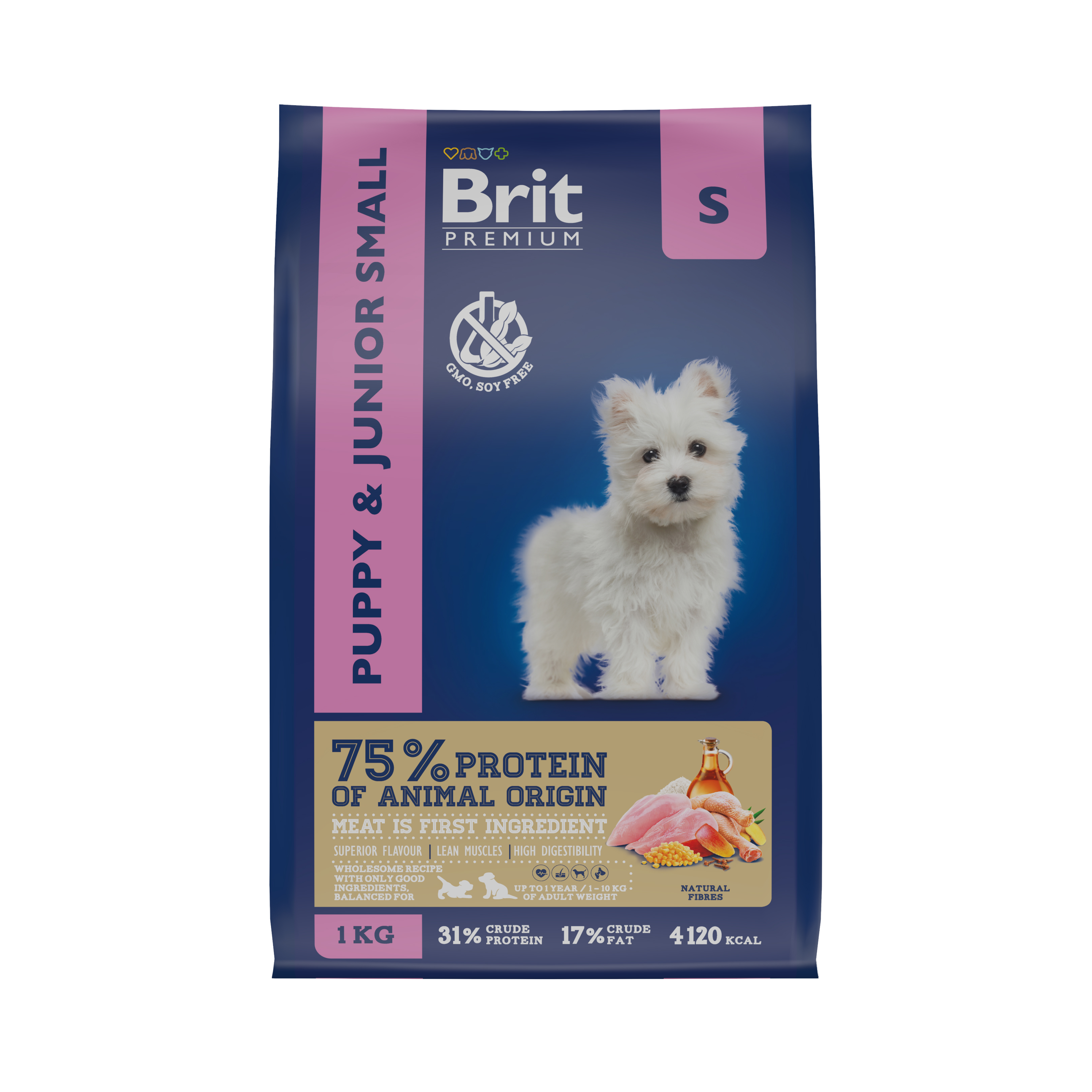 Сухой корм для щенков Brit Premium Dog Puppy and Junior Small, 1 кг