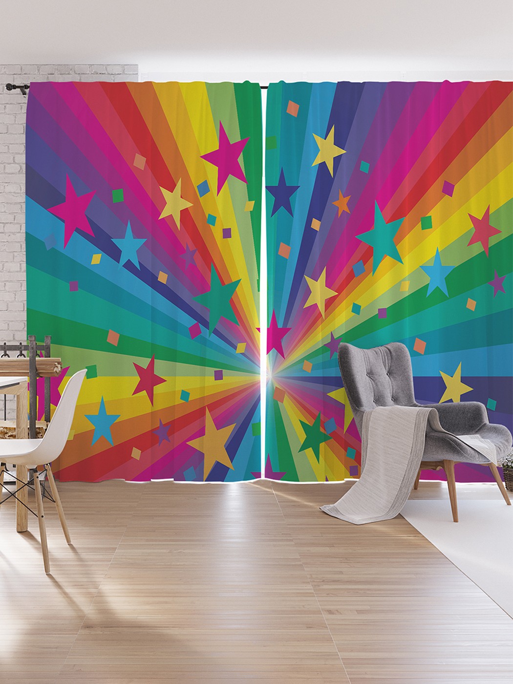 

Шторы под лён JoyArty "Притяжение звезд", серия Oxford DeLux, 340х265 см, Притяжение звезд