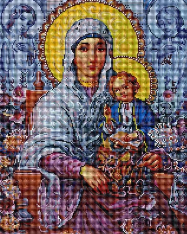 

Алмазная вышивка «Богородица с малышом»