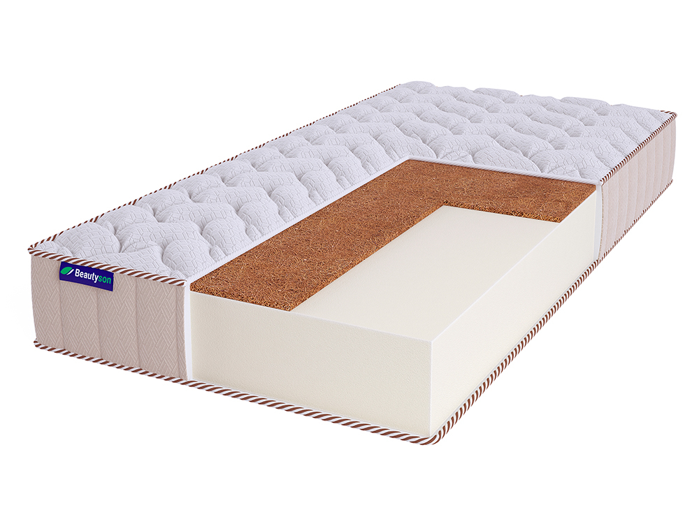 

Матрас Beautyson Roll Foam Hard 14 Cocos Lux 180х200, Бежевый;белый;серый;серебристый, Roll Foam Hard 14 Cocos Lux