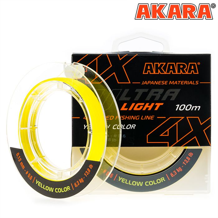 

Шнур для рыбалки Akara Ultra Light x4 0,1 мм 100 метров до 5,5 кг, Ultra Light x4