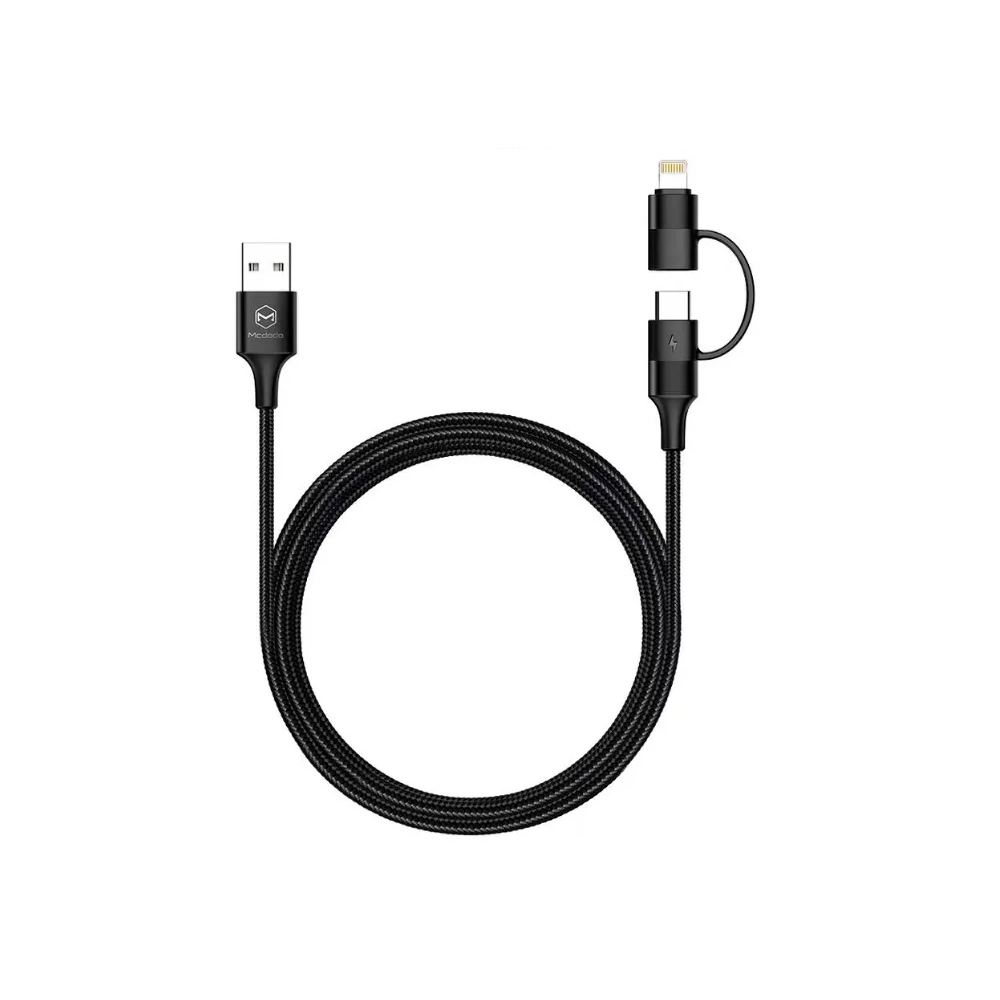 фото Кабель mcdodo ca 6800 usb type c & lightning black