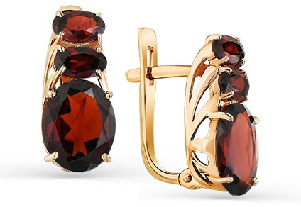 

Серьги женские из золота Magic Stones 02-2-327-0300-010, гранат, 02-2-327-0300-010
