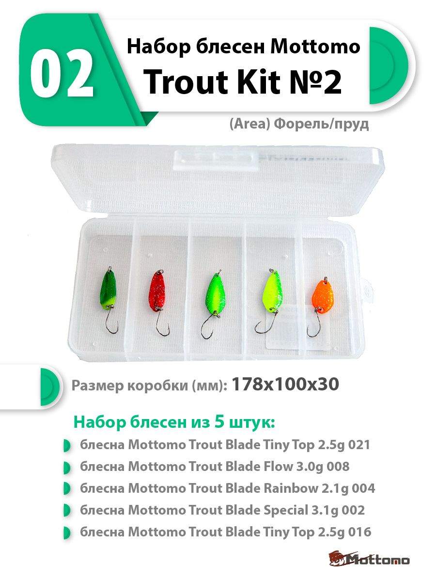 Набор блесен Mottomo Trout Kit 2 Area Форельпруд 1440₽