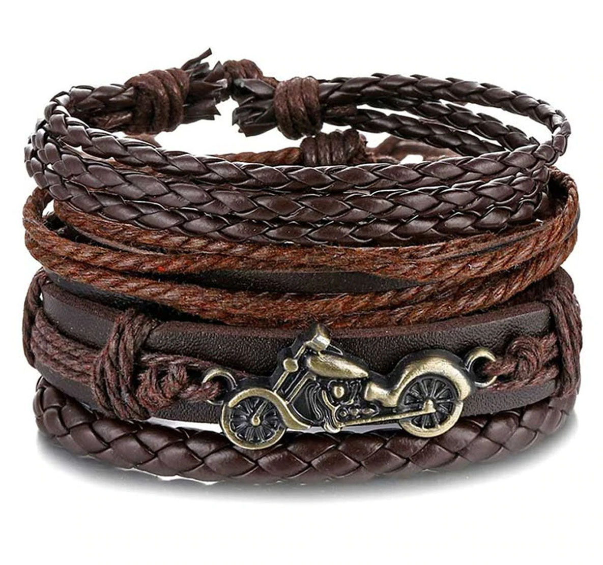 фото Браслет мужской кожаный biker line 45491-03 коричневый