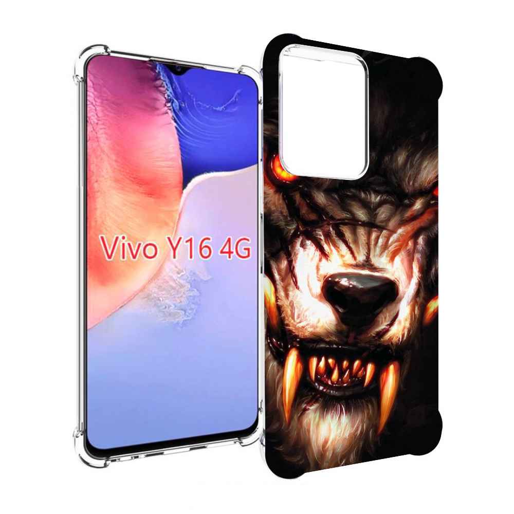 

Чехол MyPads злой голодный волк мужской для Vivo Y16 4G/ Vivo Y02S, Прозрачный, Tocco