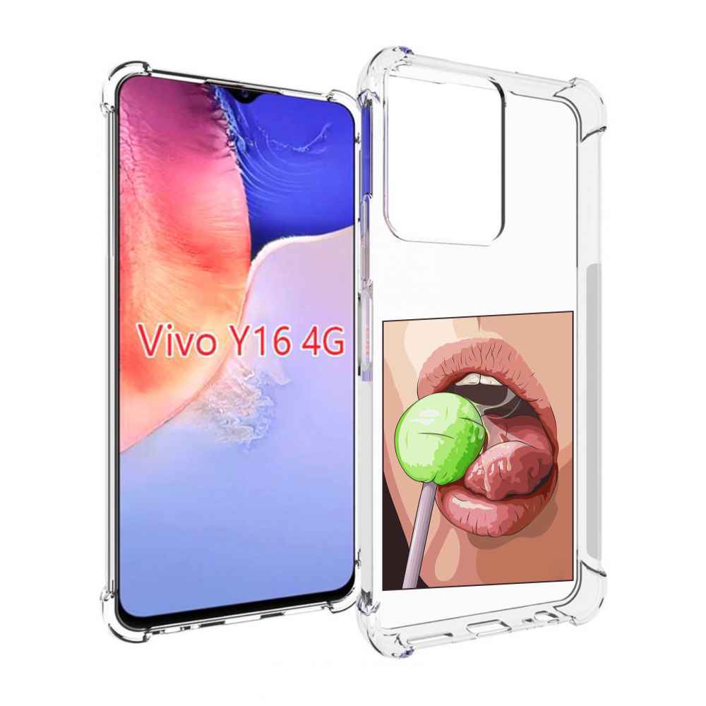 

Чехол MyPads зеленый-чупа-чупс женский для Vivo Y16 4G/ Vivo Y02S, Прозрачный, Tocco