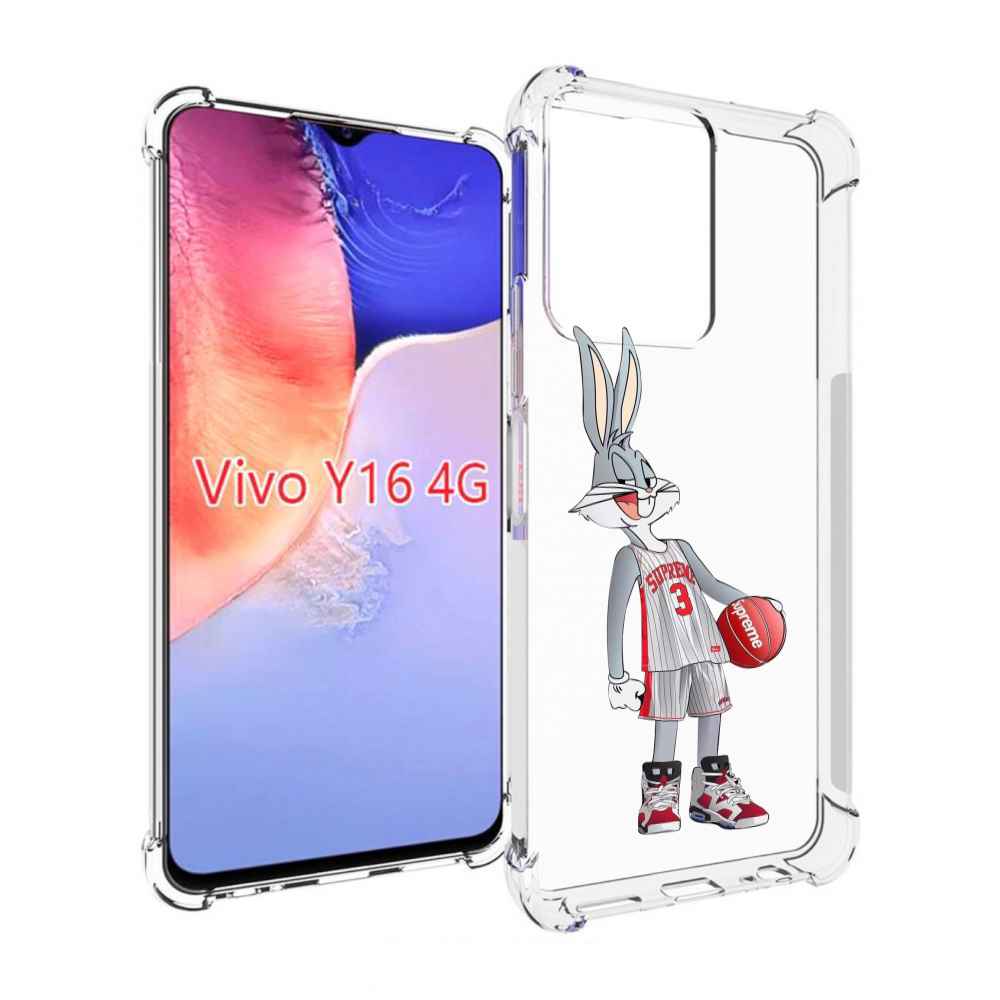 

Чехол MyPads заяц-баскетболист женский для Vivo Y16 4G/ Vivo Y02S, Прозрачный, Tocco