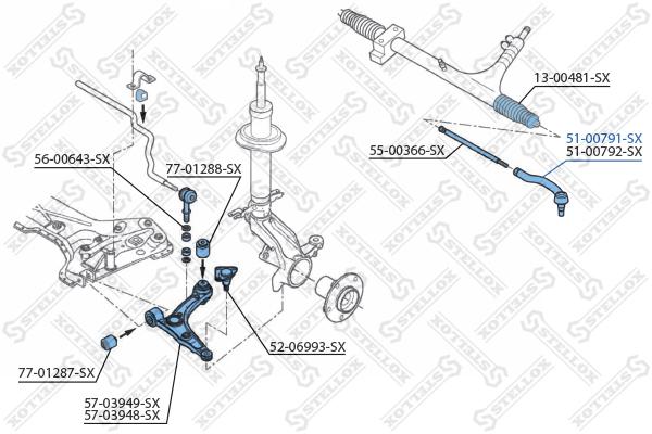 

Наконечник рулевой Stellox 5100791SX