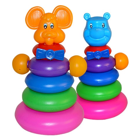 

Пирамидка Животные, 5 колец MToys