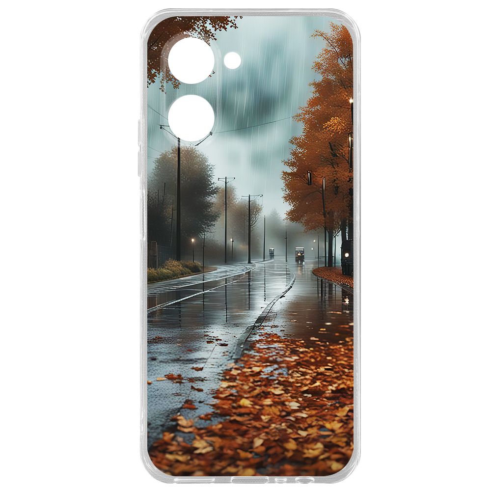 

Чехол-накладка Krutoff Clear Case Осенний дождь для Realme C33, Прозрачный