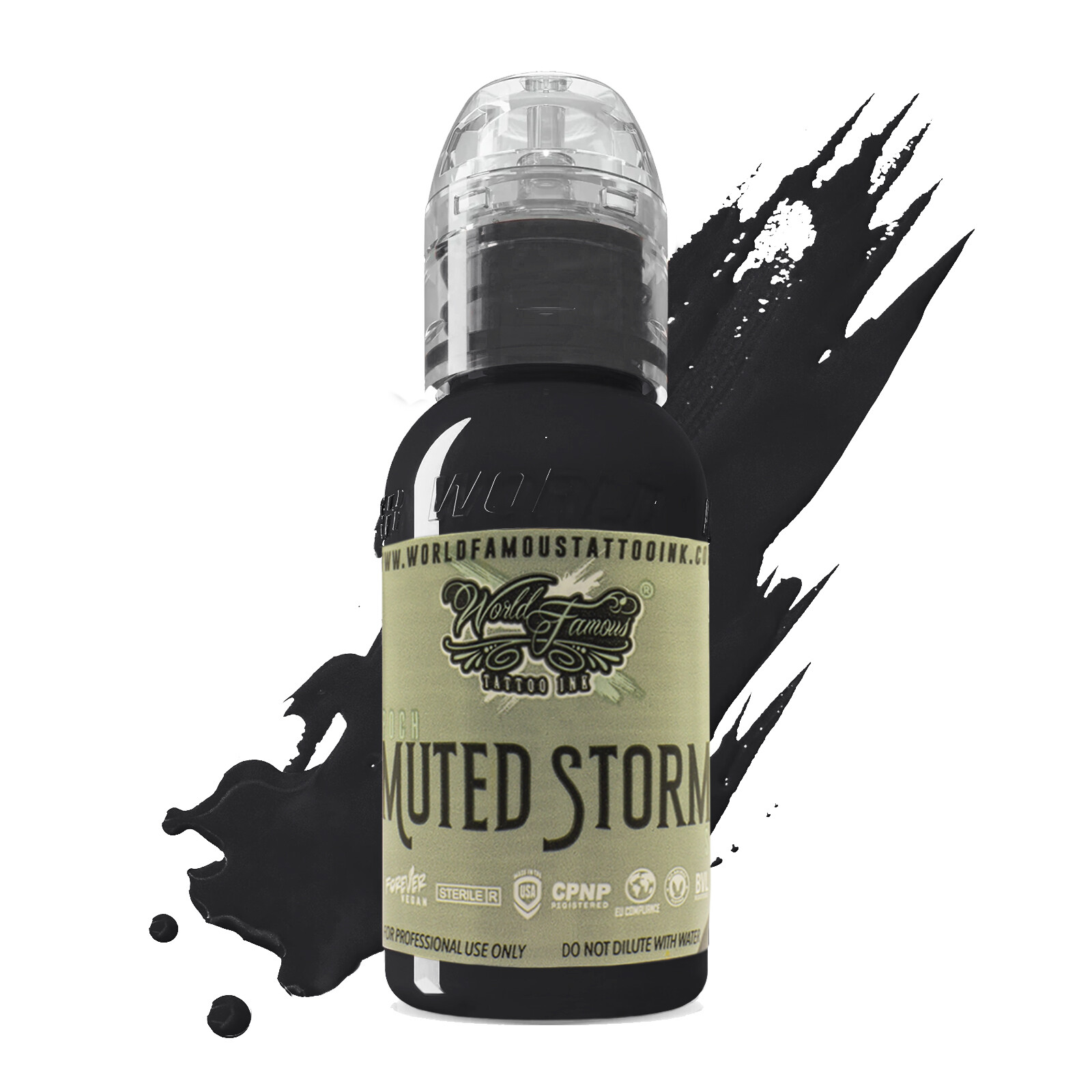 Краска World Famous Tattoo Ink Poch Muted Storms Down Pour 4 Унции 120 Мл