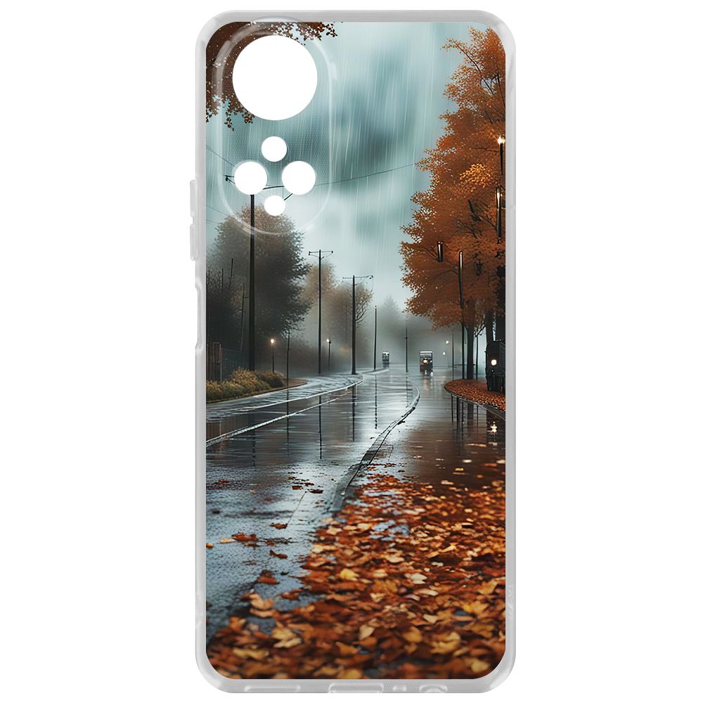 

Чехол-накладка Krutoff Clear Case Осенний дождь для Honor X7, Прозрачный