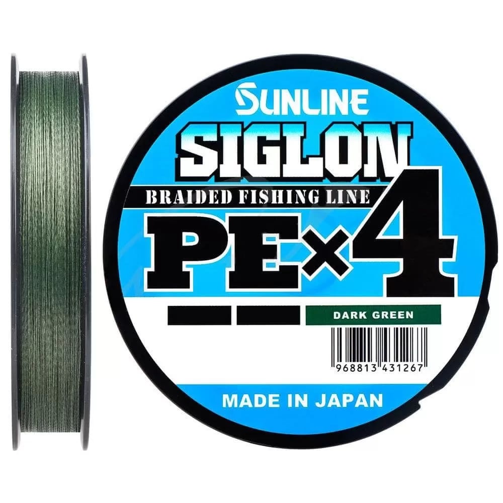 Леска плетеная SunLine Siglon PE4 0,242 мм, 300 м, 15,5 кг, dark green, 1 шт.