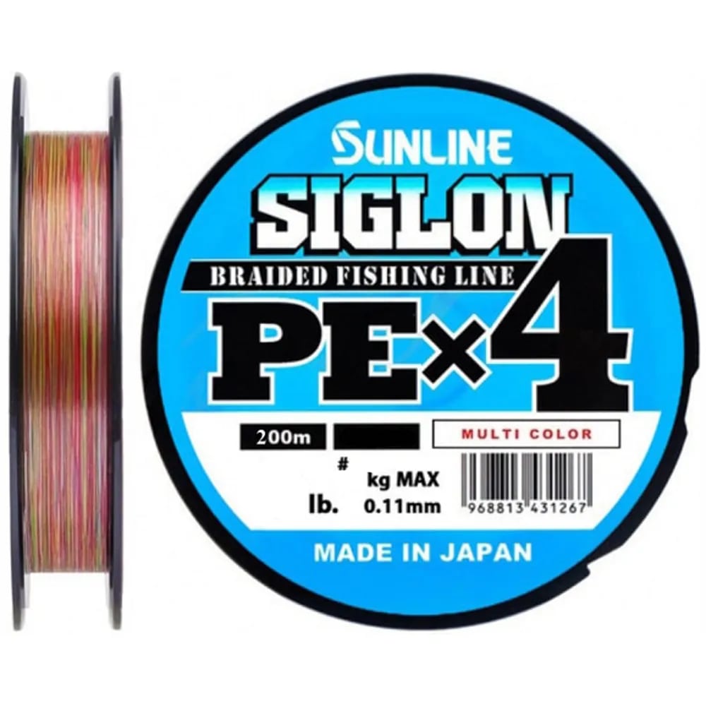 Леска плетеная SunLine Siglon PE4 0,132 мм, 200 м, 4,5 кг, multicolor, 1 шт.