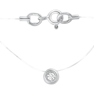 

Колье из белого золота с фианитом 40 см Эстет 01Л121582, 01Л121582