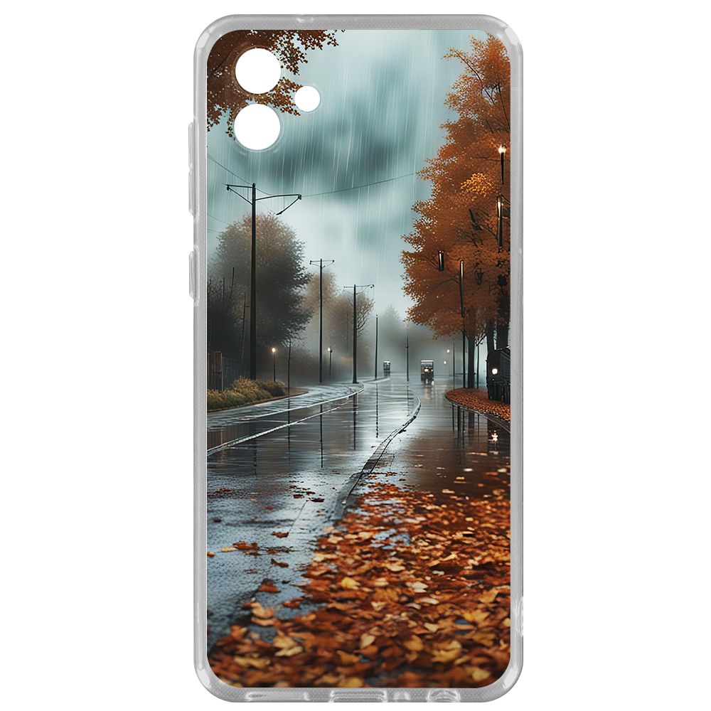 

Чехол-накладка Krutoff Clear Case Осенний дождь для Samsung Galaxy A04 (A045), Прозрачный