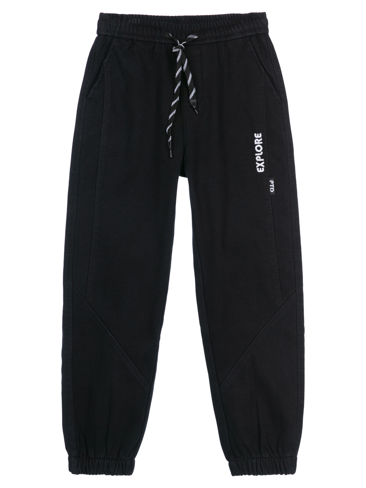 Брюки текстильные джинсовые утепленные флисом для мальчиков PlayToday, черный, 176