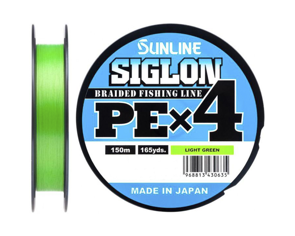

Леска плетеная SunLine Siglon PE4 0,132 мм, 150 м, 4,5 кг, light green, 1 шт., Siglon PE4
