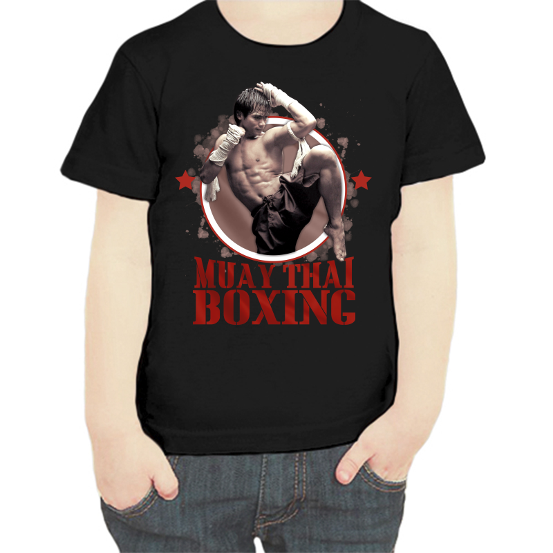 

Футболка мальчику черная 34 р-р muay than boxing, Черный, fdm_muaythai_boxing