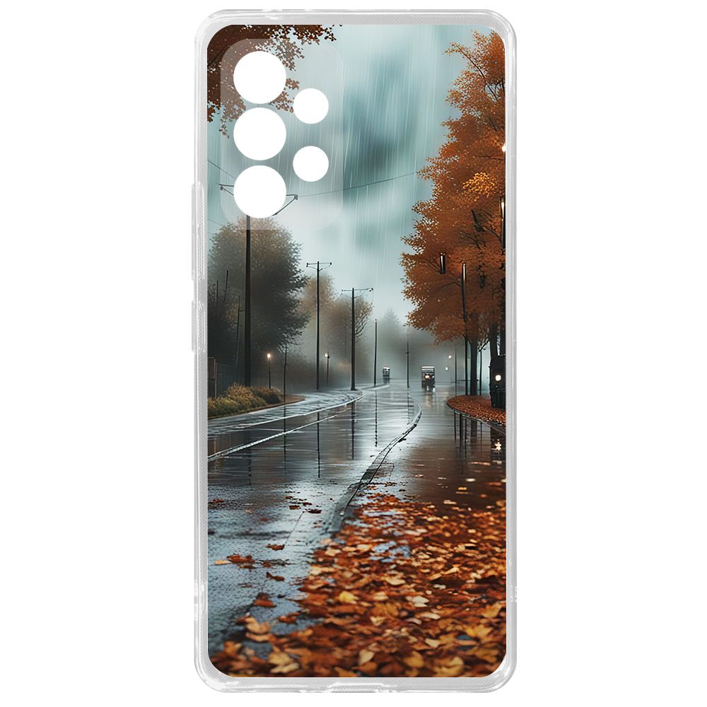 

Чехол-накладка Krutoff Clear Case Осенний дождь для Samsung Galaxy A53 5G (A536), Прозрачный