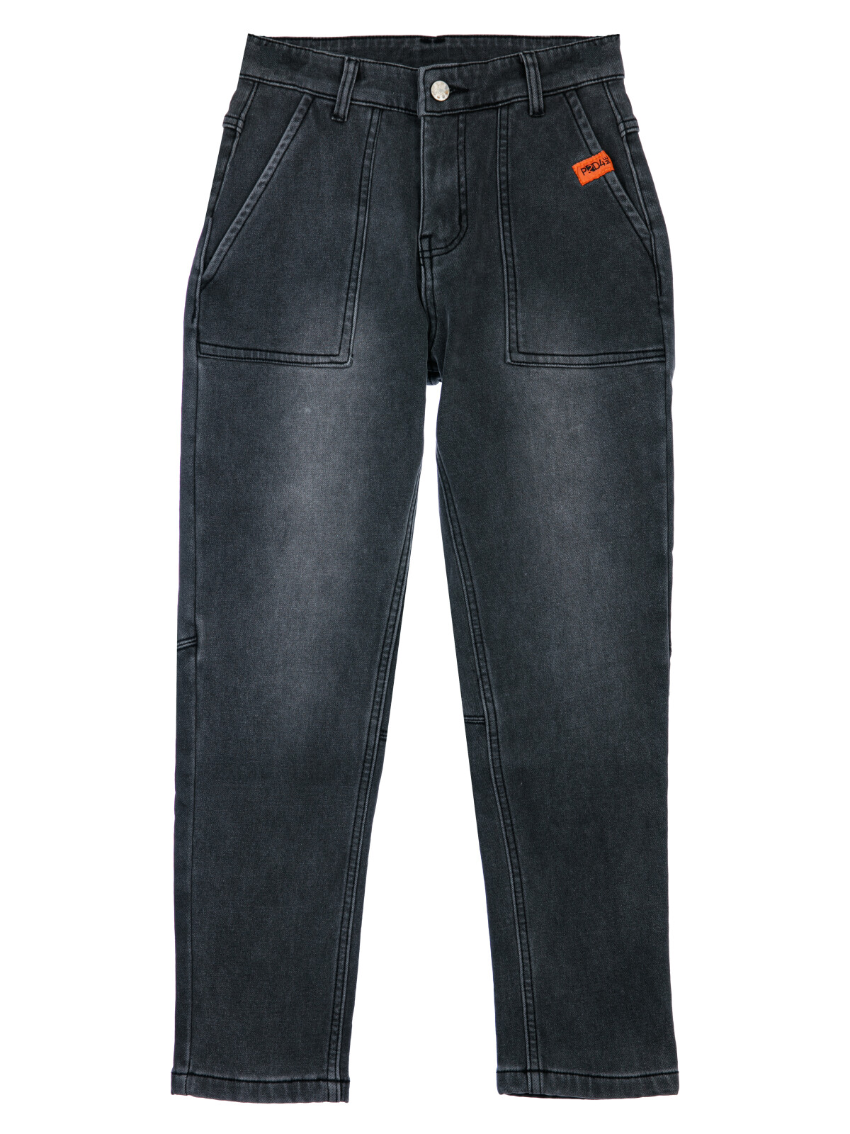 Брюки текстильные джинсовые утепленные флисом для мальчиков PlayToday, черный, 140